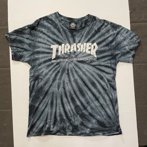 Thrasher Tie Dye Spell Out T-Shirt Large